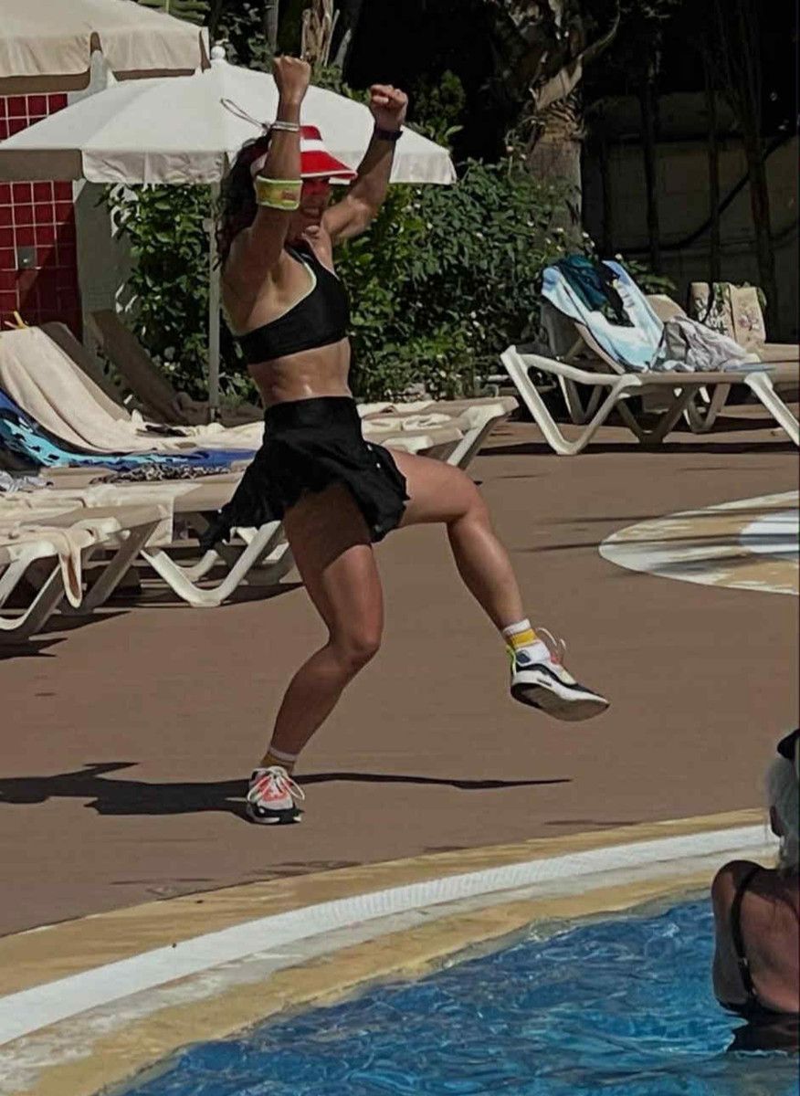 Water aerobics in the hotel pool