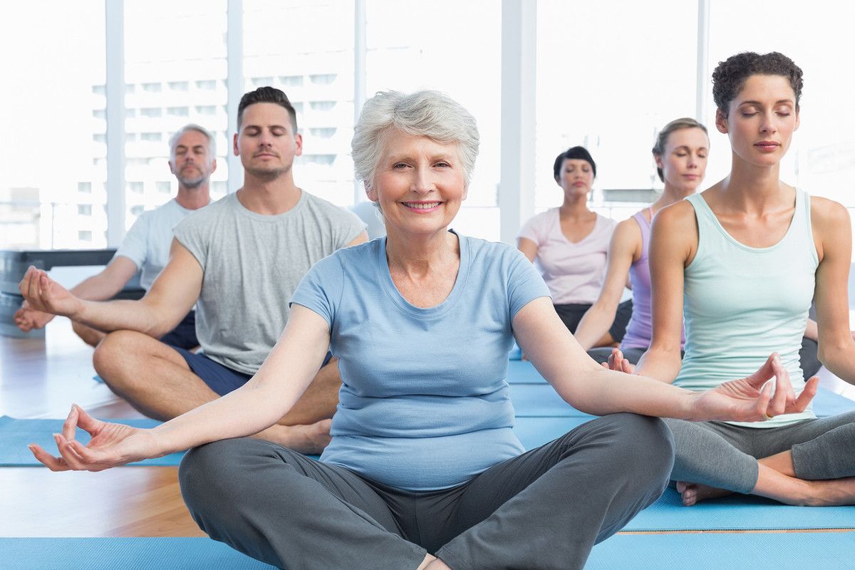 A yoga class